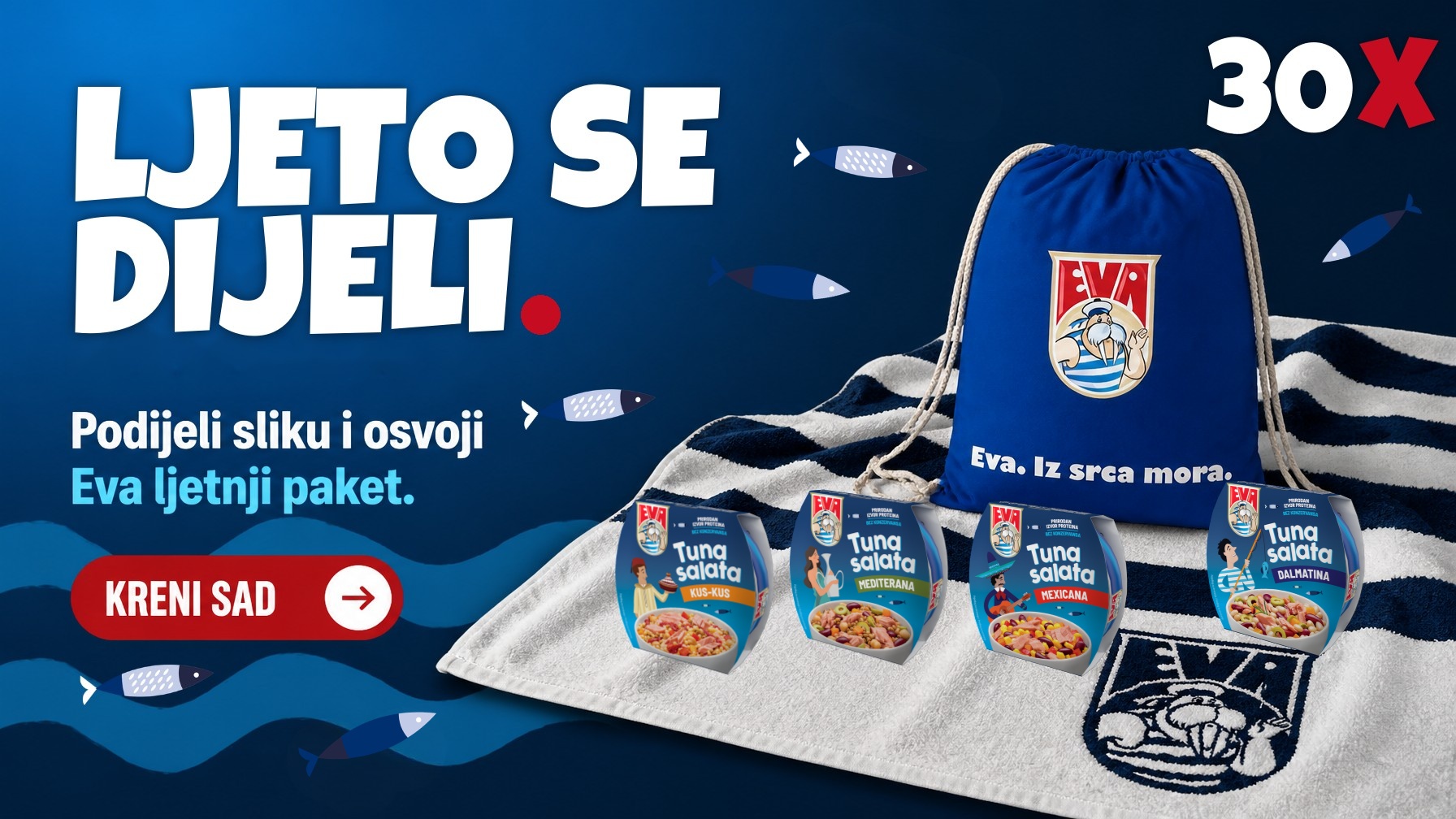 Ljeto se dijeli 30× — osvoji Eva ljetnji paket